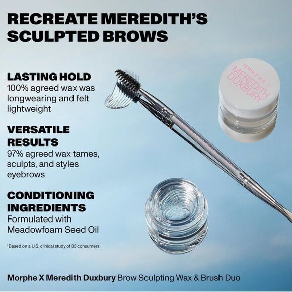 Morphe x Meredith Duxbury Brow Sculpting Wax Duo - Silver NEW - Picture 5 of 8